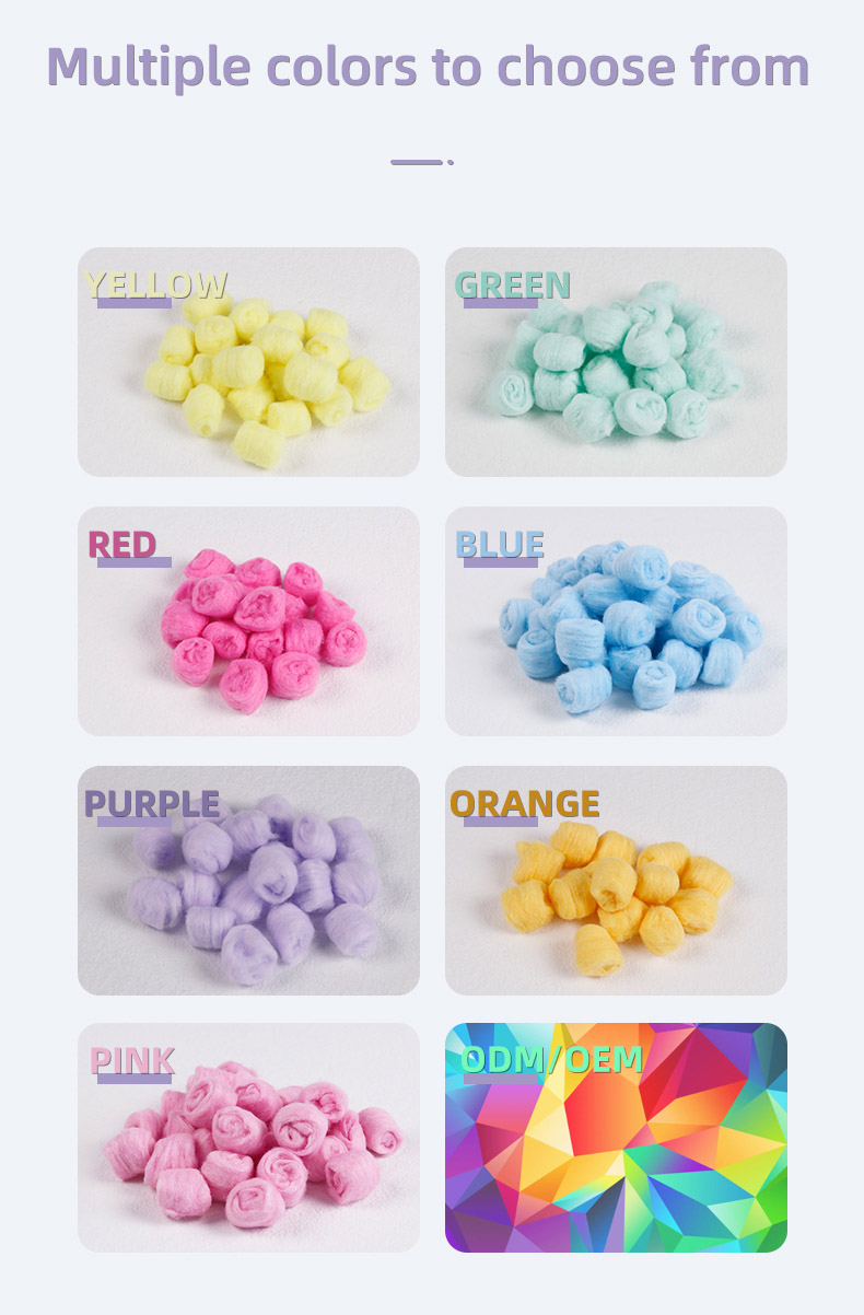 Household colored absorbent cotton balls Household colored absorbent cotton balls